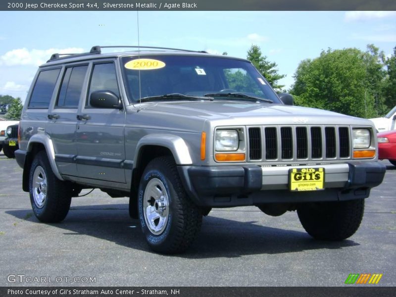 Silverstone Metallic / Agate Black 2000 Jeep Cherokee Sport 4x4