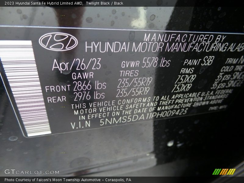 Twilight Black / Black 2023 Hyundai Santa Fe Hybrid Limited AWD