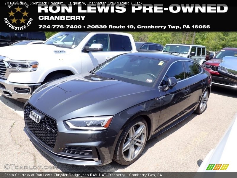 Manhattan Gray Metallic / Black 2018 Audi A5 Sportback Premium Plus quattro