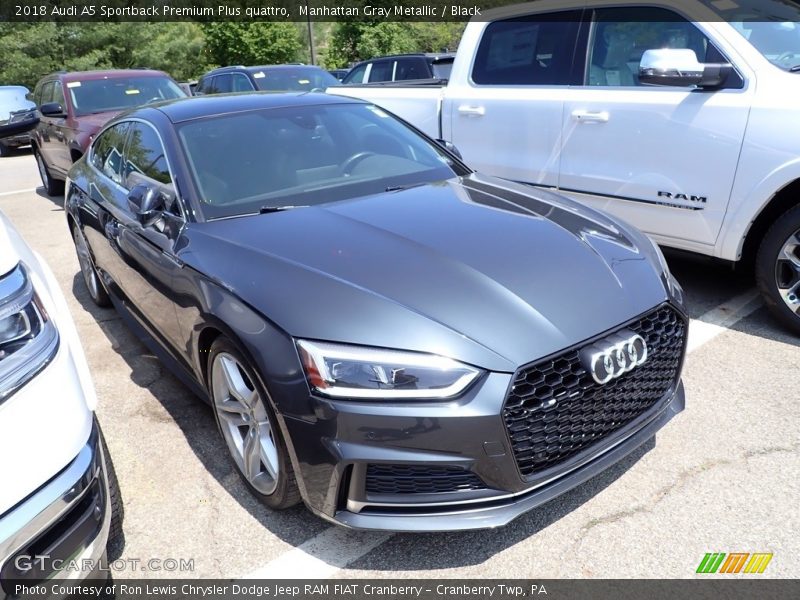 Manhattan Gray Metallic / Black 2018 Audi A5 Sportback Premium Plus quattro