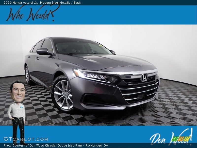 Modern Steel Metallic / Black 2021 Honda Accord LX
