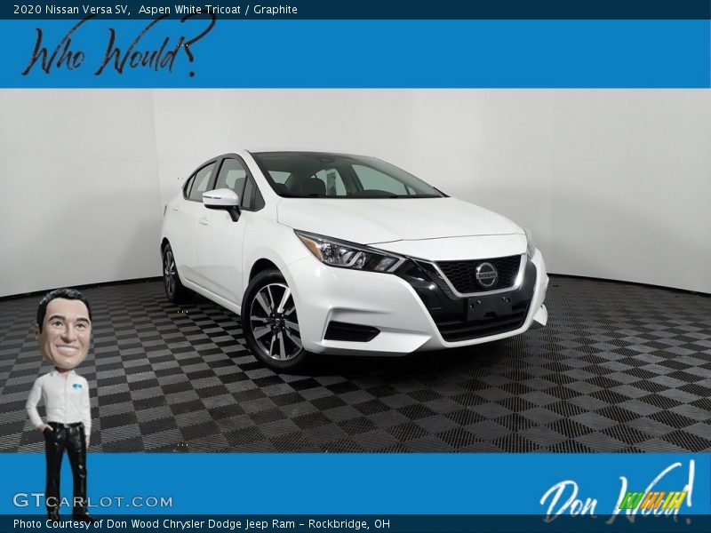 Aspen White Tricoat / Graphite 2020 Nissan Versa SV