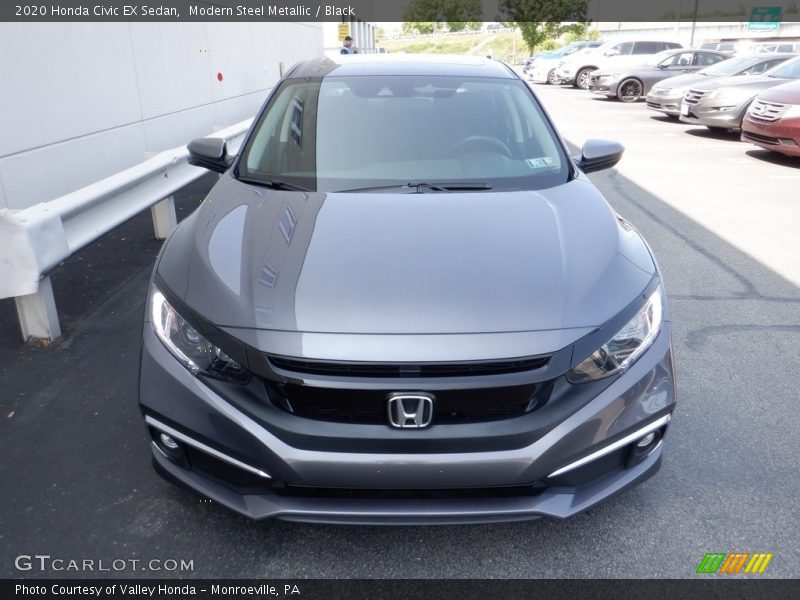 Modern Steel Metallic / Black 2020 Honda Civic EX Sedan