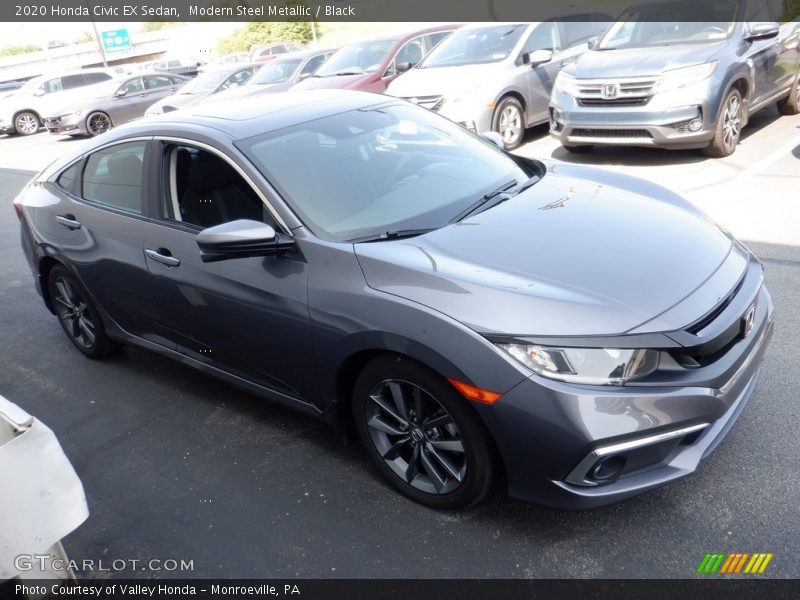 Modern Steel Metallic / Black 2020 Honda Civic EX Sedan