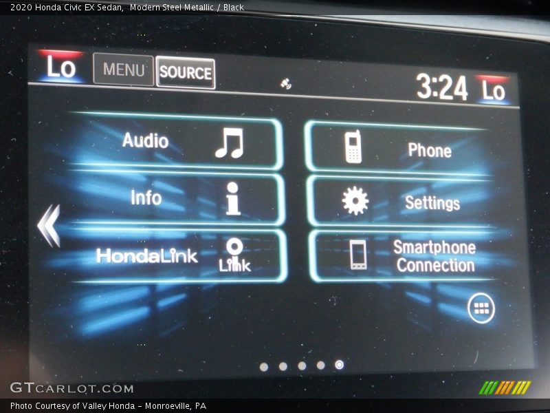 Modern Steel Metallic / Black 2020 Honda Civic EX Sedan
