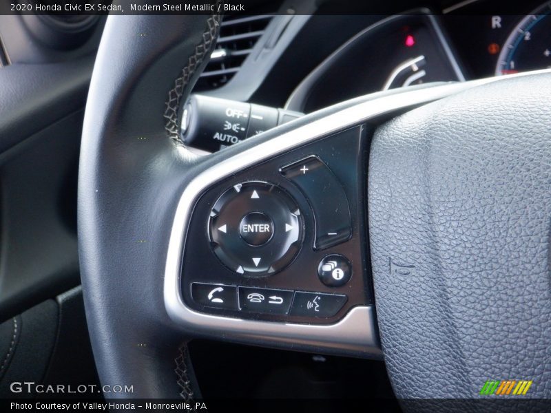Modern Steel Metallic / Black 2020 Honda Civic EX Sedan