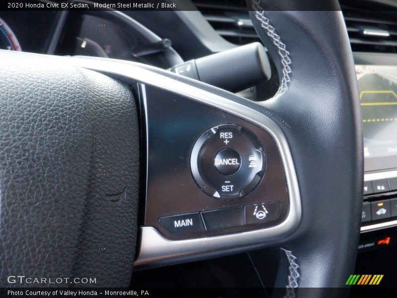 Modern Steel Metallic / Black 2020 Honda Civic EX Sedan