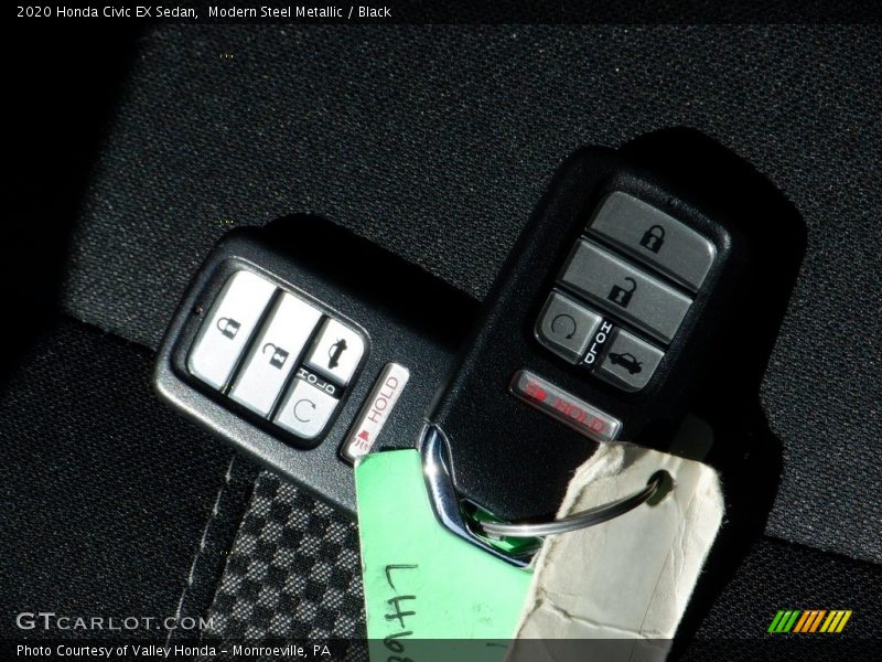 Modern Steel Metallic / Black 2020 Honda Civic EX Sedan