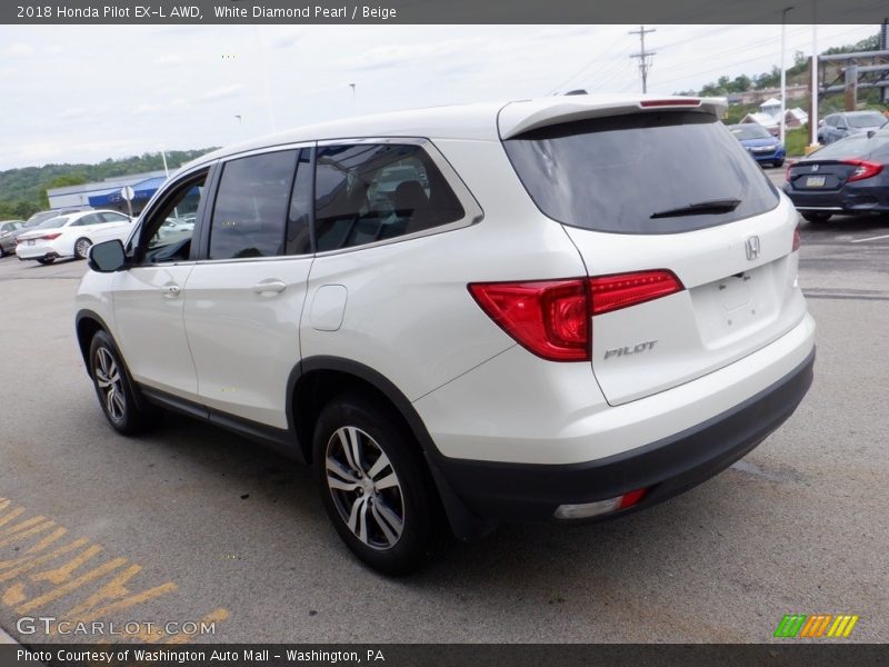 White Diamond Pearl / Beige 2018 Honda Pilot EX-L AWD