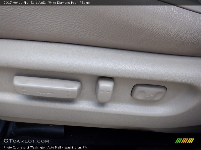 White Diamond Pearl / Beige 2017 Honda Pilot EX-L AWD