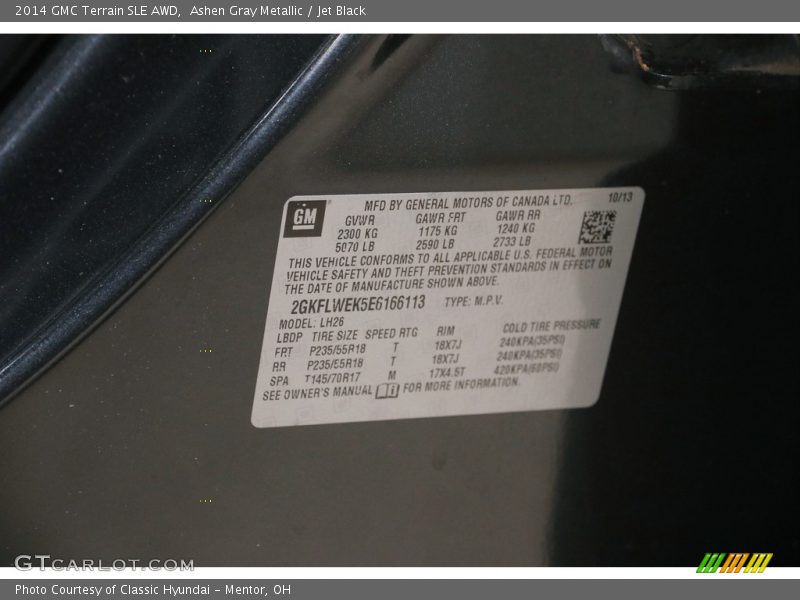 Ashen Gray Metallic / Jet Black 2014 GMC Terrain SLE AWD