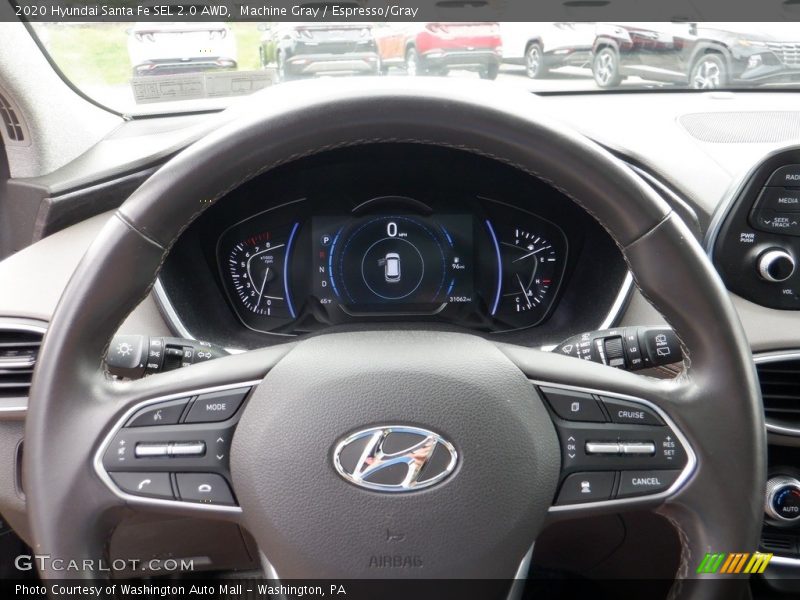 Machine Gray / Espresso/Gray 2020 Hyundai Santa Fe SEL 2.0 AWD