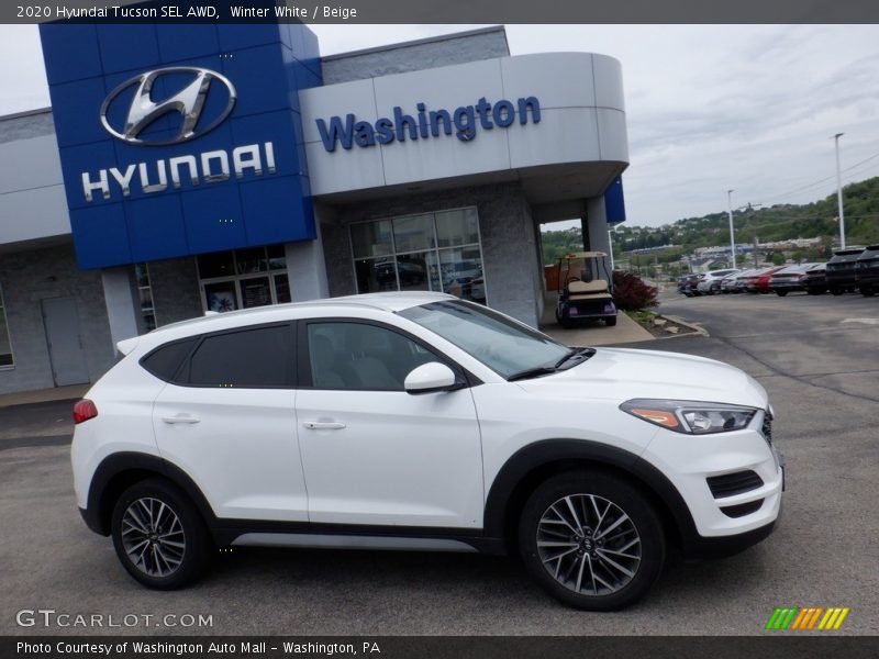 Winter White / Beige 2020 Hyundai Tucson SEL AWD