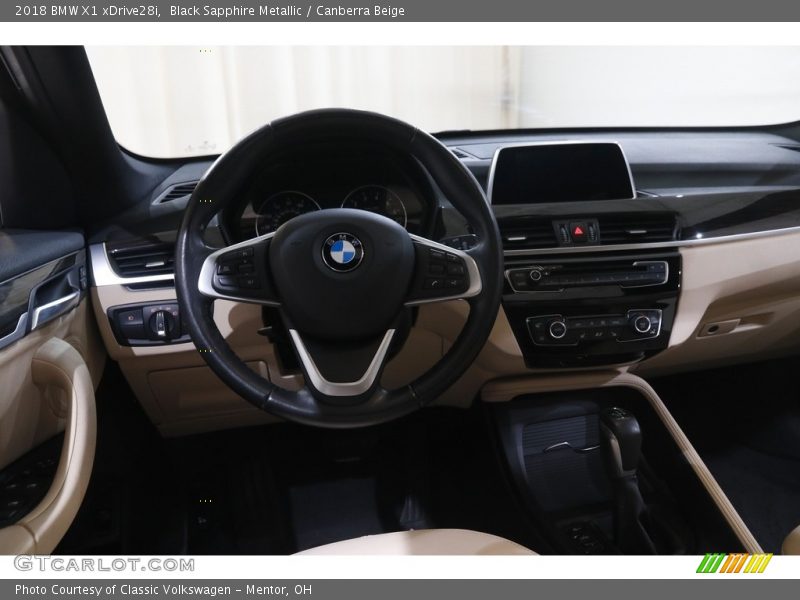 Black Sapphire Metallic / Canberra Beige 2018 BMW X1 xDrive28i