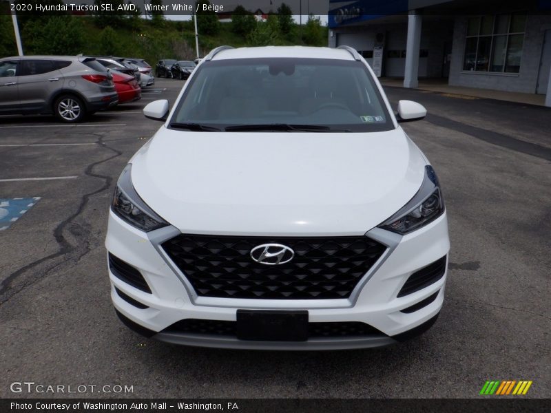 Winter White / Beige 2020 Hyundai Tucson SEL AWD