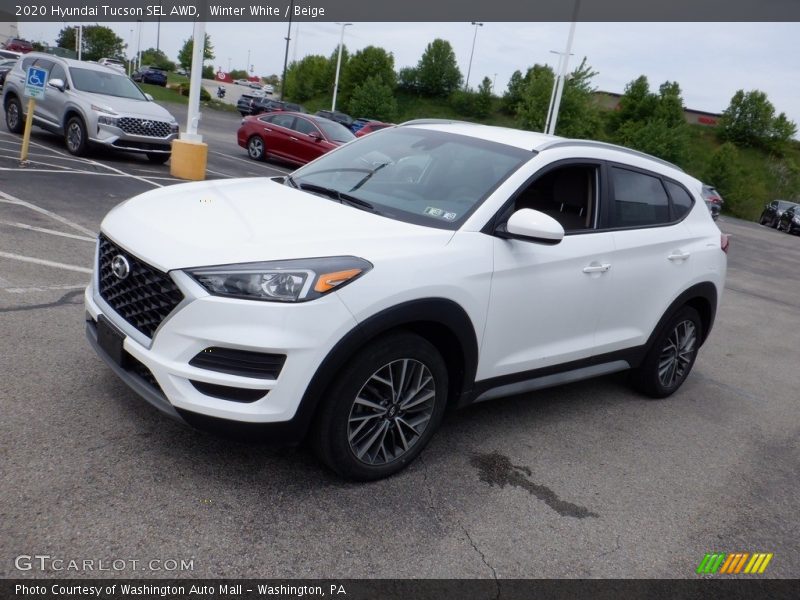 Winter White / Beige 2020 Hyundai Tucson SEL AWD