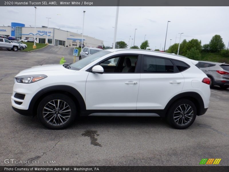 Winter White / Beige 2020 Hyundai Tucson SEL AWD