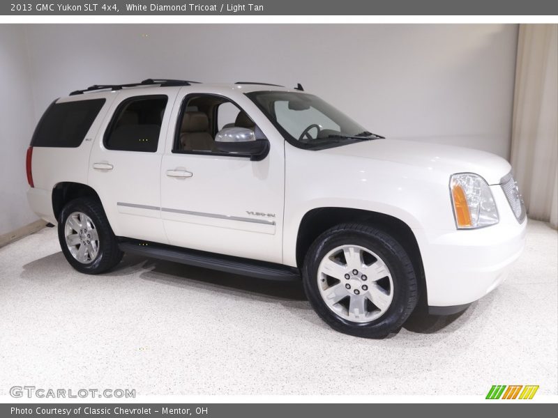 White Diamond Tricoat / Light Tan 2013 GMC Yukon SLT 4x4