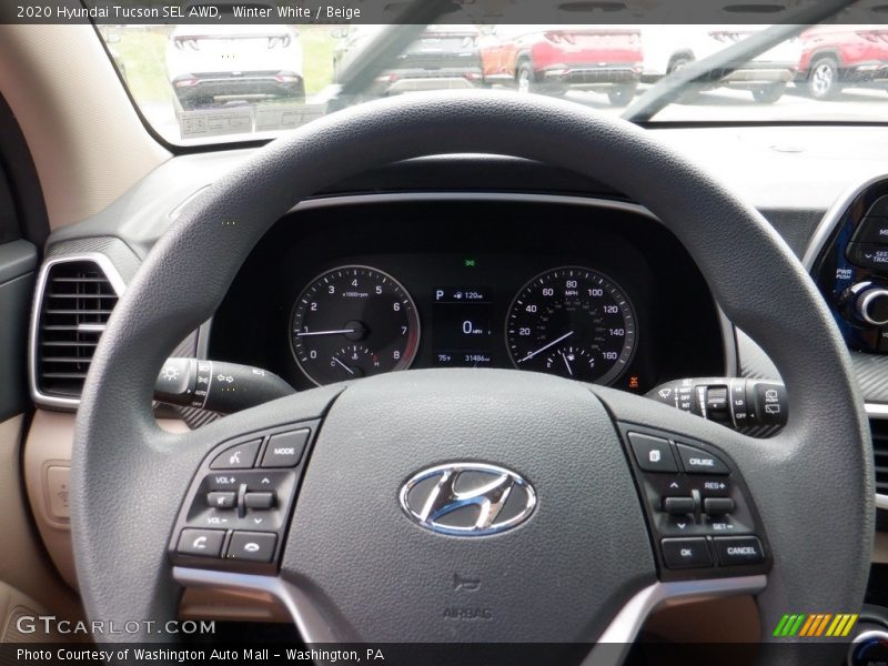 Winter White / Beige 2020 Hyundai Tucson SEL AWD