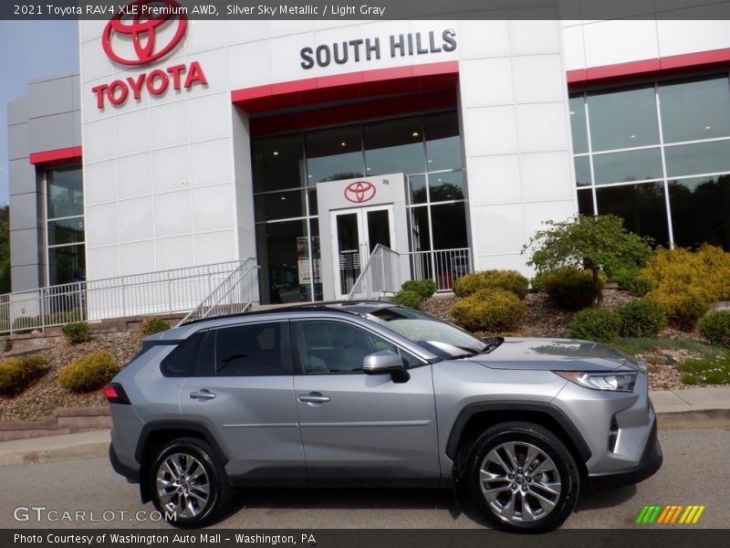 Silver Sky Metallic / Light Gray 2021 Toyota RAV4 XLE Premium AWD