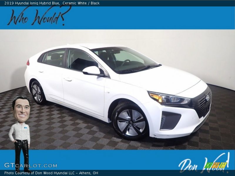 Ceramic White / Black 2019 Hyundai Ioniq Hybrid Blue
