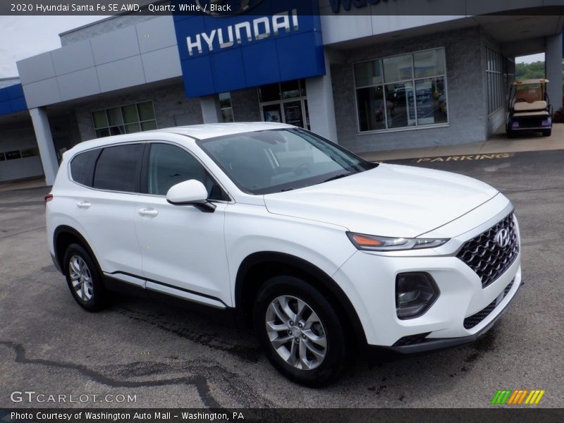 Quartz White / Black 2020 Hyundai Santa Fe SE AWD