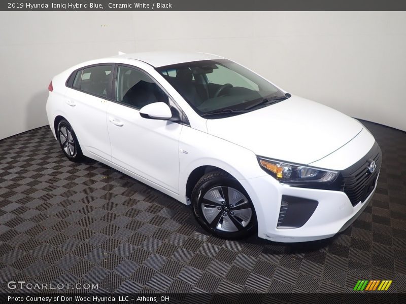 Ceramic White / Black 2019 Hyundai Ioniq Hybrid Blue