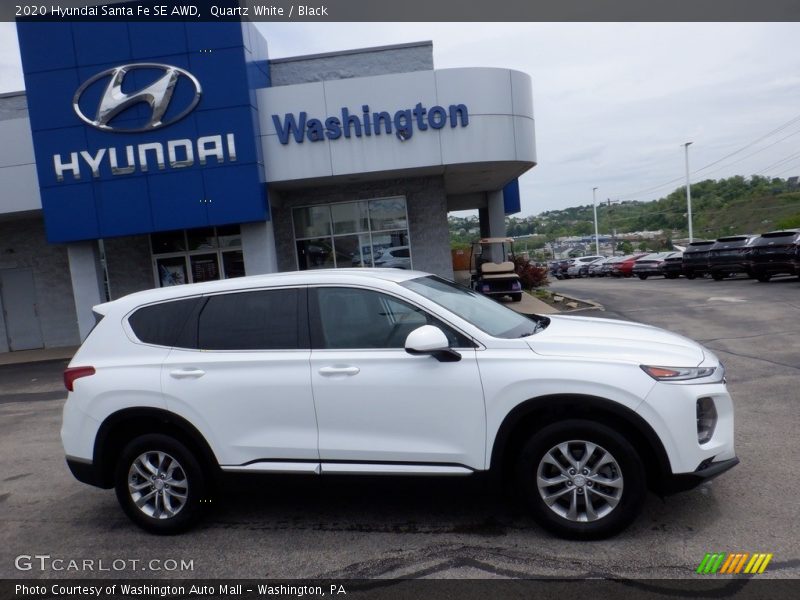 Quartz White / Black 2020 Hyundai Santa Fe SE AWD