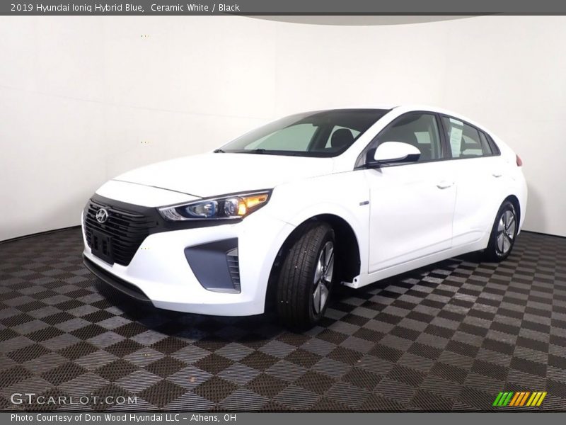Ceramic White / Black 2019 Hyundai Ioniq Hybrid Blue