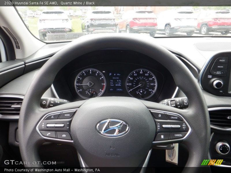 Quartz White / Black 2020 Hyundai Santa Fe SE AWD