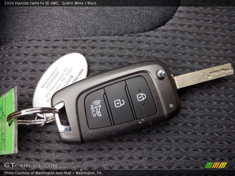 Quartz White / Black 2020 Hyundai Santa Fe SE AWD