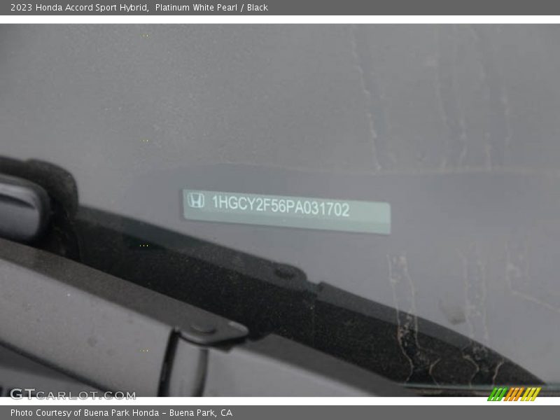 Platinum White Pearl / Black 2023 Honda Accord Sport Hybrid