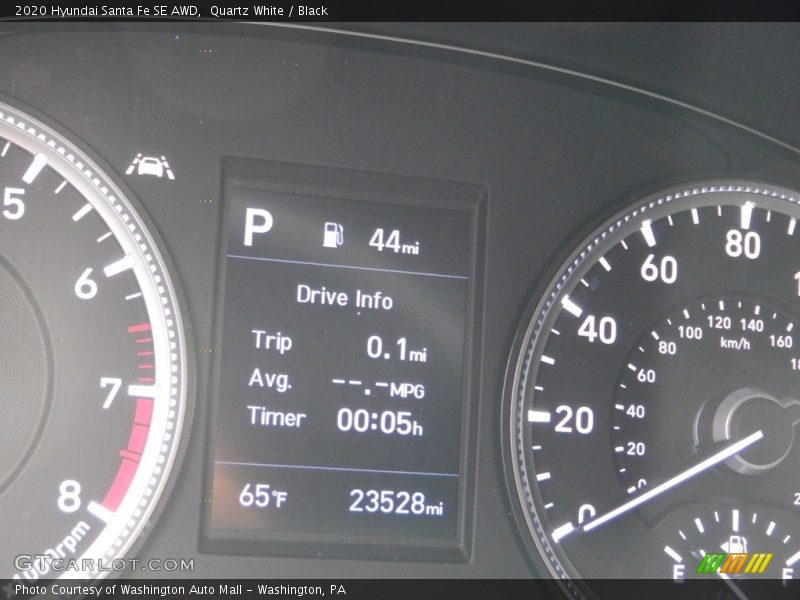 Quartz White / Black 2020 Hyundai Santa Fe SE AWD