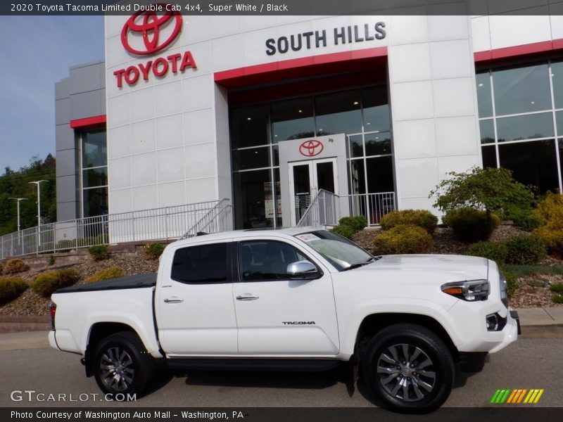 Super White / Black 2020 Toyota Tacoma Limited Double Cab 4x4