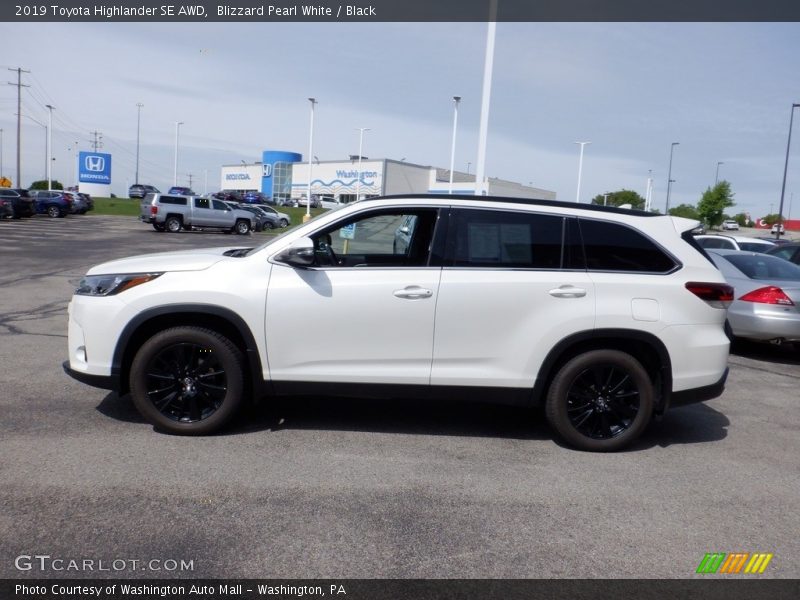 Blizzard Pearl White / Black 2019 Toyota Highlander SE AWD