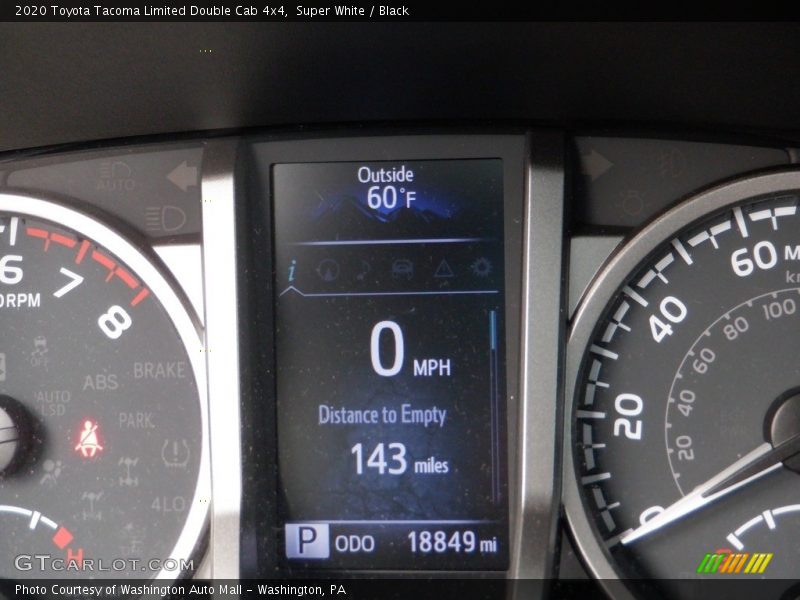 Super White / Black 2020 Toyota Tacoma Limited Double Cab 4x4