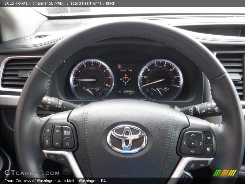 Blizzard Pearl White / Black 2019 Toyota Highlander SE AWD