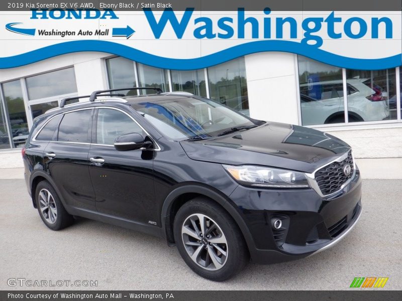 Ebony Black / Satin Black 2019 Kia Sorento EX V6 AWD