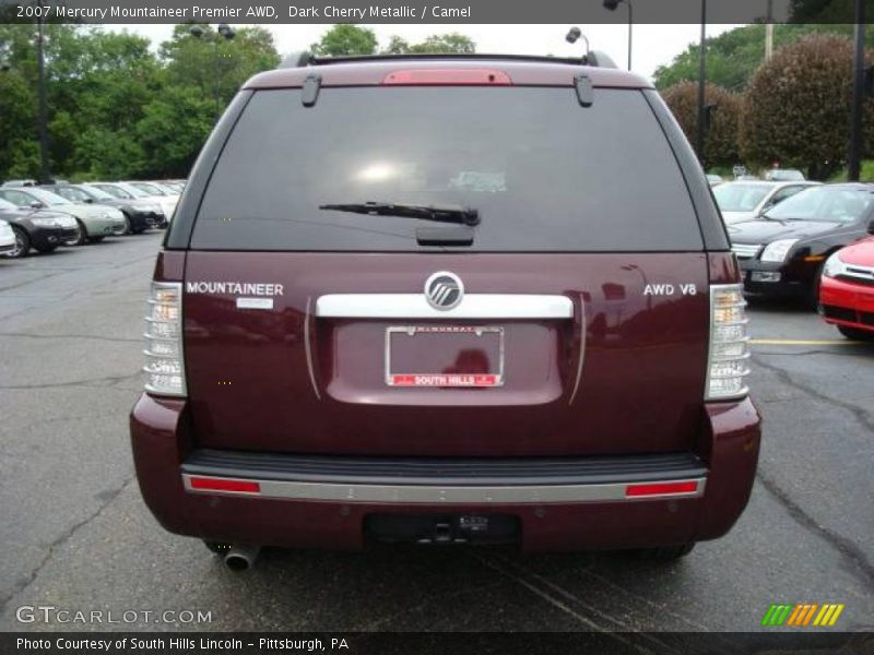 Dark Cherry Metallic / Camel 2007 Mercury Mountaineer Premier AWD