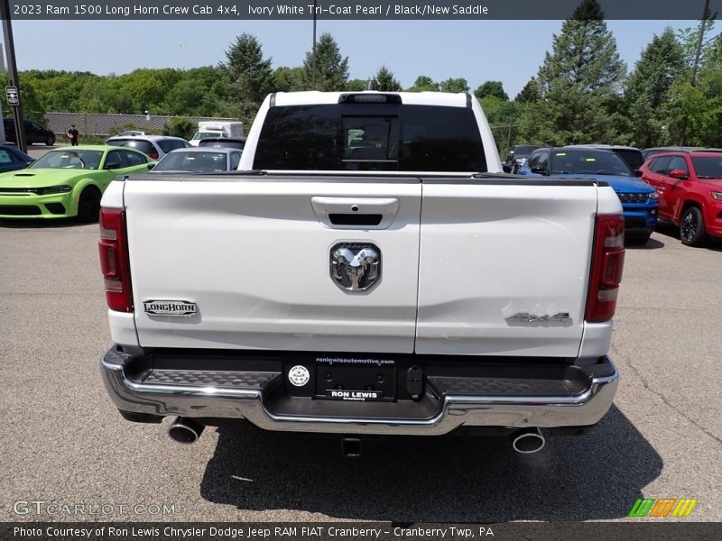 Ivory White Tri-Coat Pearl / Black/New Saddle 2023 Ram 1500 Long Horn Crew Cab 4x4