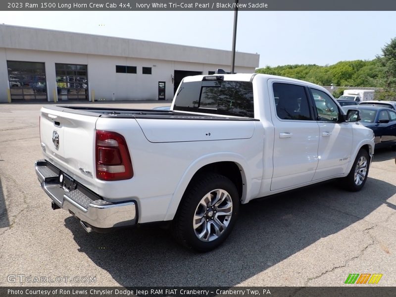 Ivory White Tri-Coat Pearl / Black/New Saddle 2023 Ram 1500 Long Horn Crew Cab 4x4