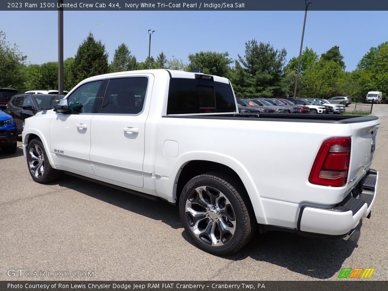 Ivory White Tri-Coat Pearl / Indigo/Sea Salt 2023 Ram 1500 Limited Crew Cab 4x4