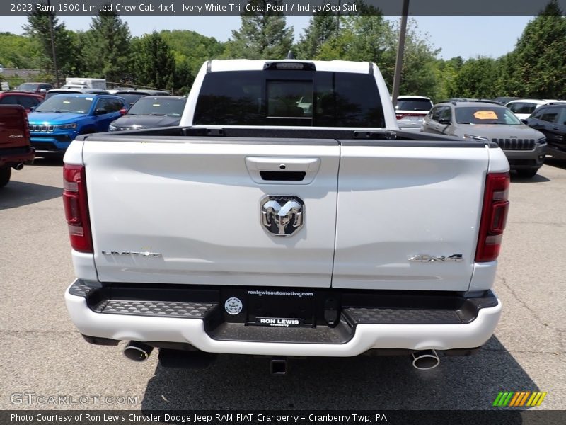 Ivory White Tri-Coat Pearl / Indigo/Sea Salt 2023 Ram 1500 Limited Crew Cab 4x4