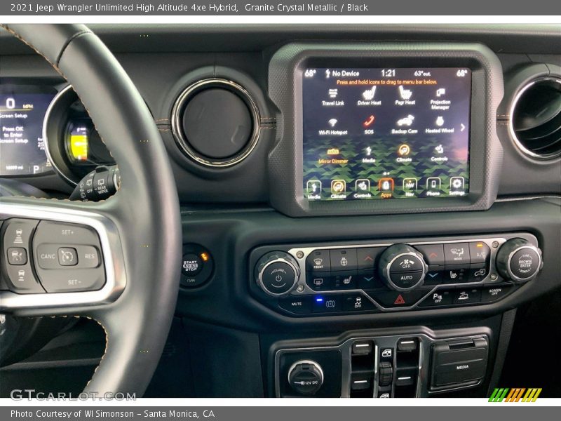 Controls of 2021 Wrangler Unlimited High Altitude 4xe Hybrid