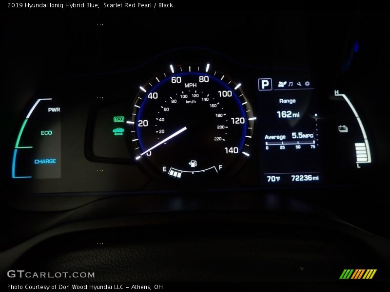 Scarlet Red Pearl / Black 2019 Hyundai Ioniq Hybrid Blue