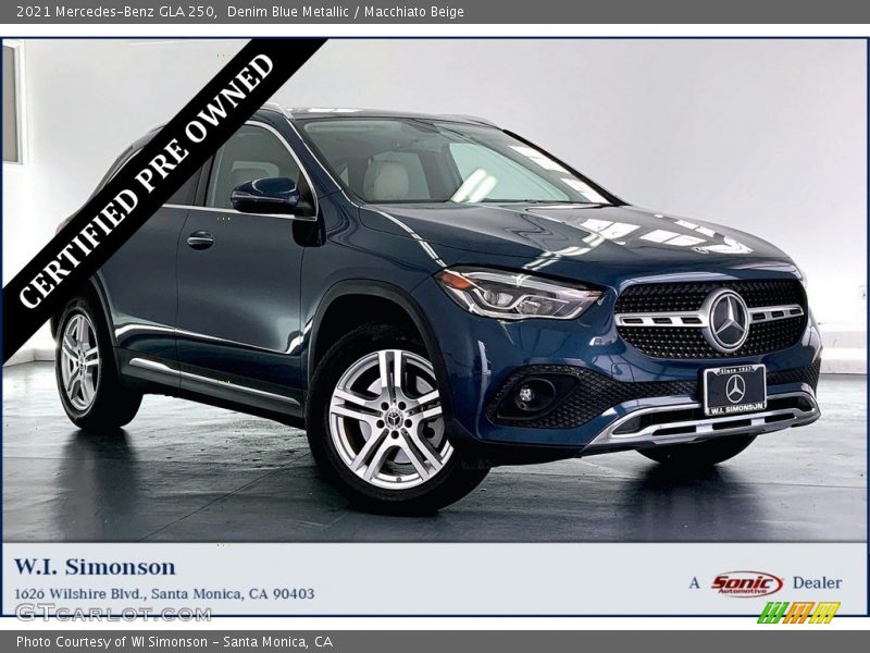 Denim Blue Metallic / Macchiato Beige 2021 Mercedes-Benz GLA 250