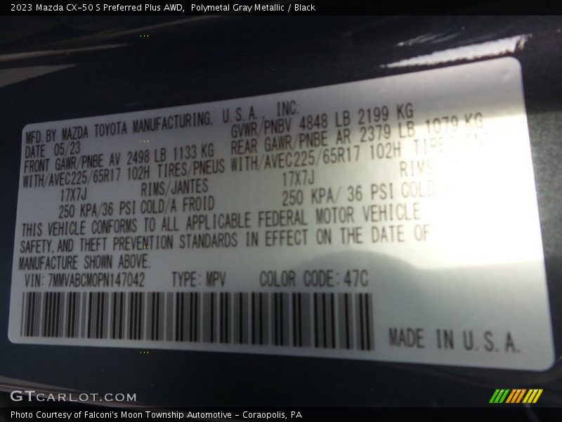 Polymetal Gray Metallic / Black 2023 Mazda CX-50 S Preferred Plus AWD