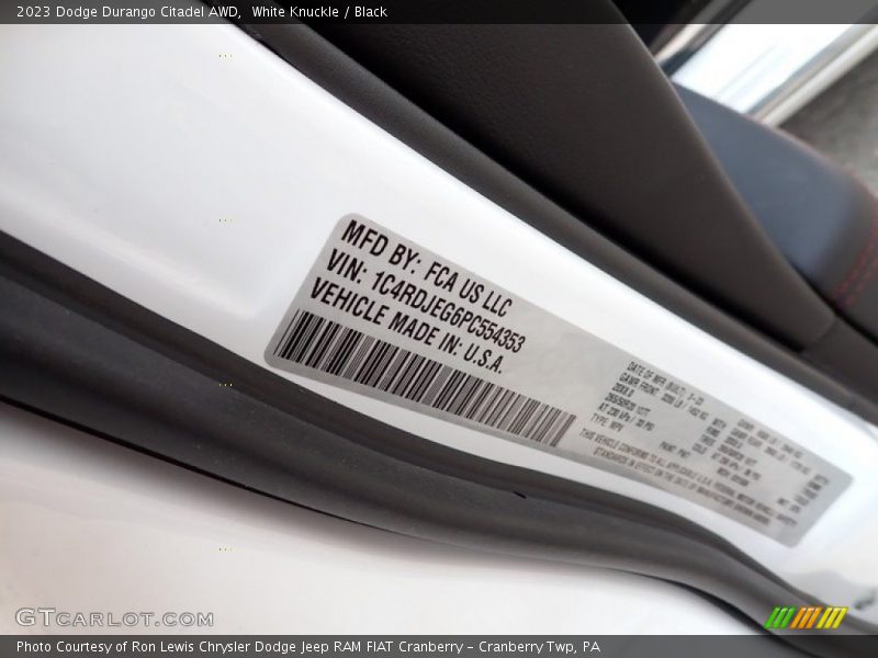 White Knuckle / Black 2023 Dodge Durango Citadel AWD