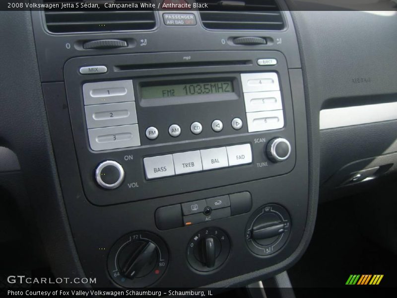 Campanella White / Anthracite Black 2008 Volkswagen Jetta S Sedan