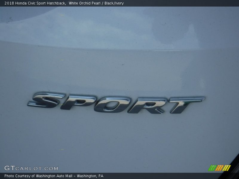 White Orchid Pearl / Black/Ivory 2018 Honda Civic Sport Hatchback